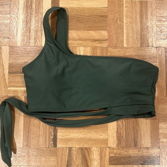 Moshu Green Asymmetrical One-Shoulder Bikini size medium. - Picture 6 of 11